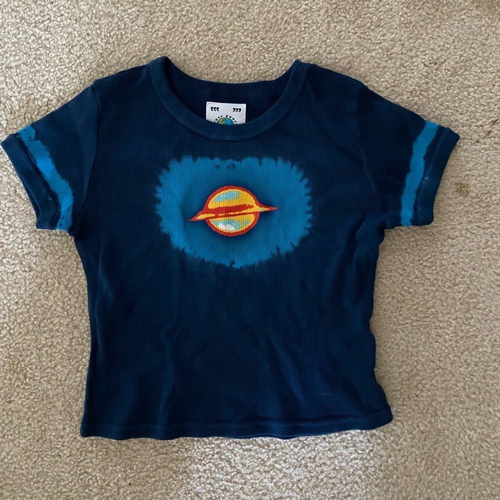 unif blue saturn baby graphic tee size medium